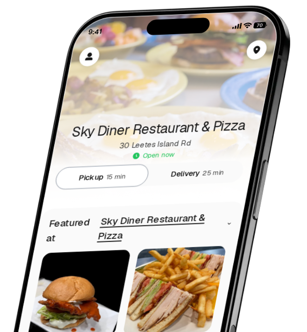 Sky Diner Restaurant & Pizza app preview