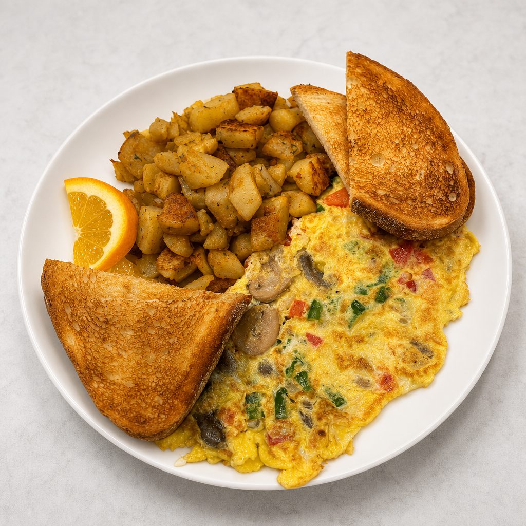 Veggie & Goat Cheese Omelet.