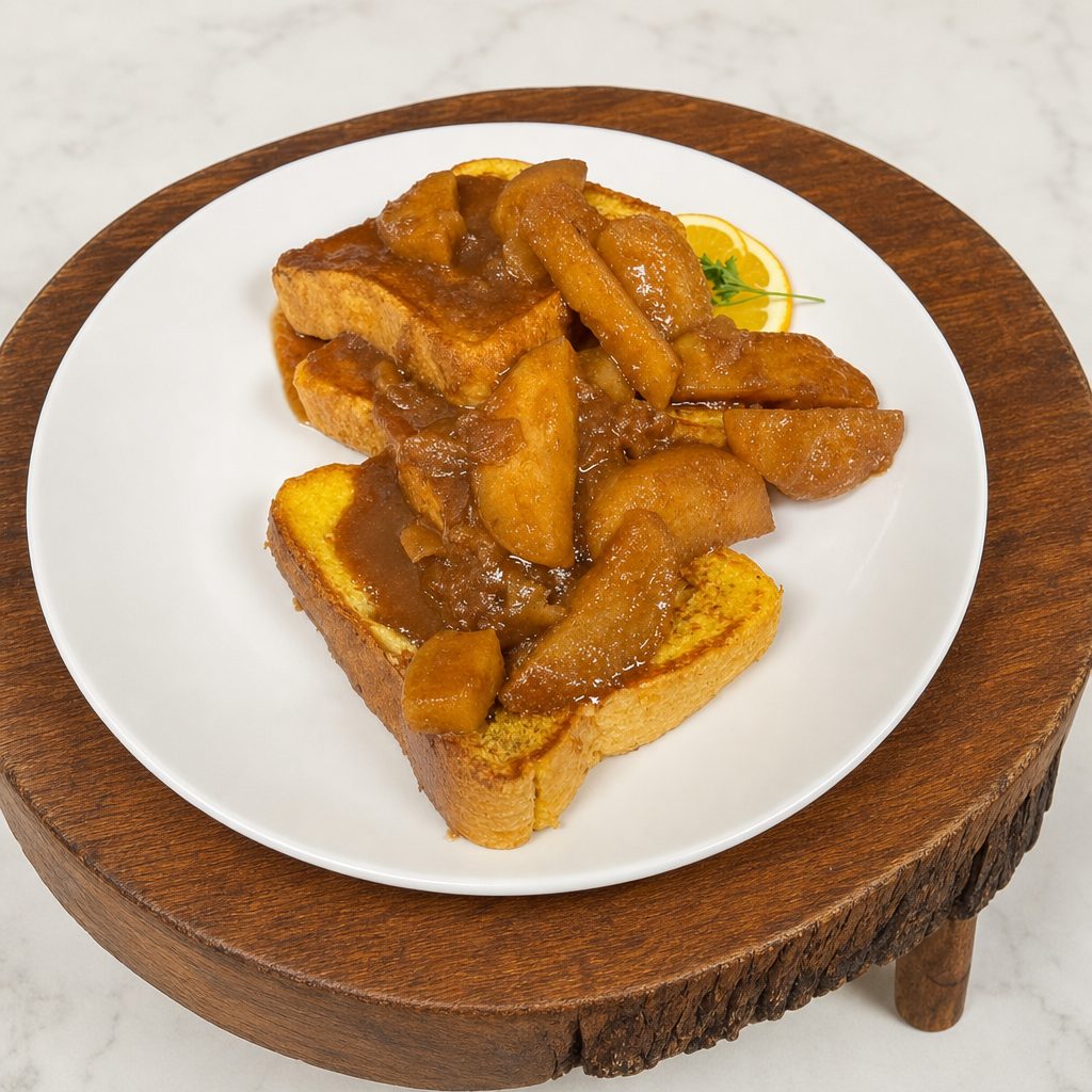 Bourbon Apple French Toast.