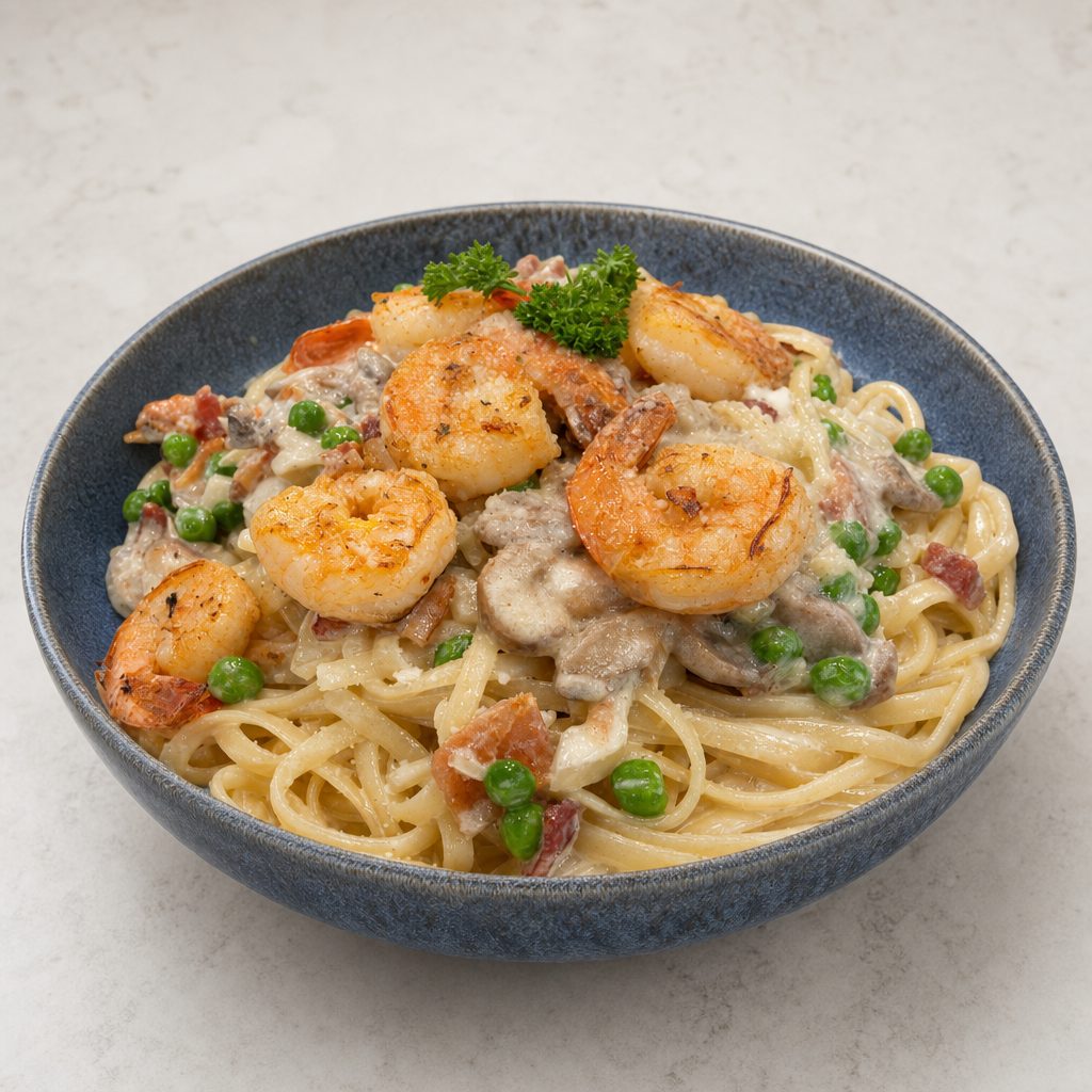 Shrimp Carbonara.
