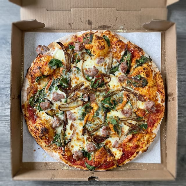 Spinach Ricotta Pizza.
