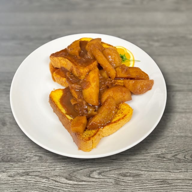 Bourbon Apple French Toast.