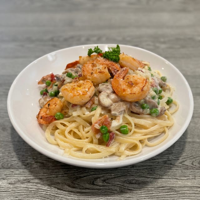 Shrimp Carbonara.